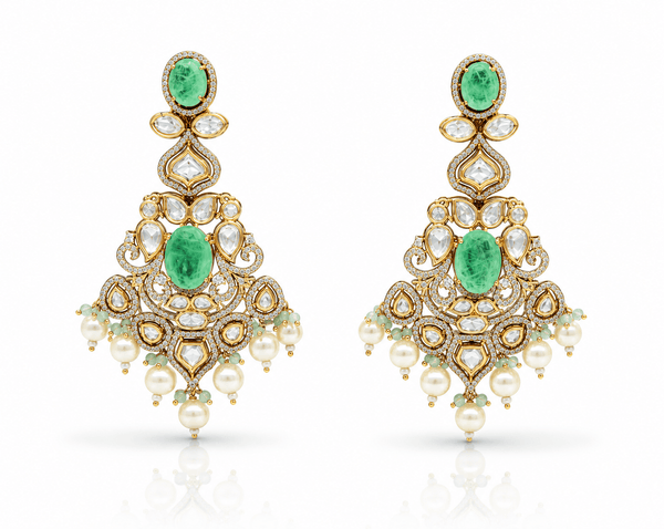 Kundan Earrings 06246 - KRISHNA'S SWETA JEWELLERY