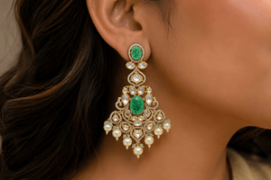 Kundan Earrings 06246 - KRISHNA'S SWETA JEWELLERY