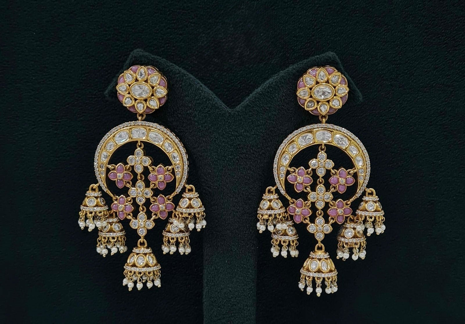 Kundan Earrings 07598 - KRISHNA'S SWETA JEWELLERY