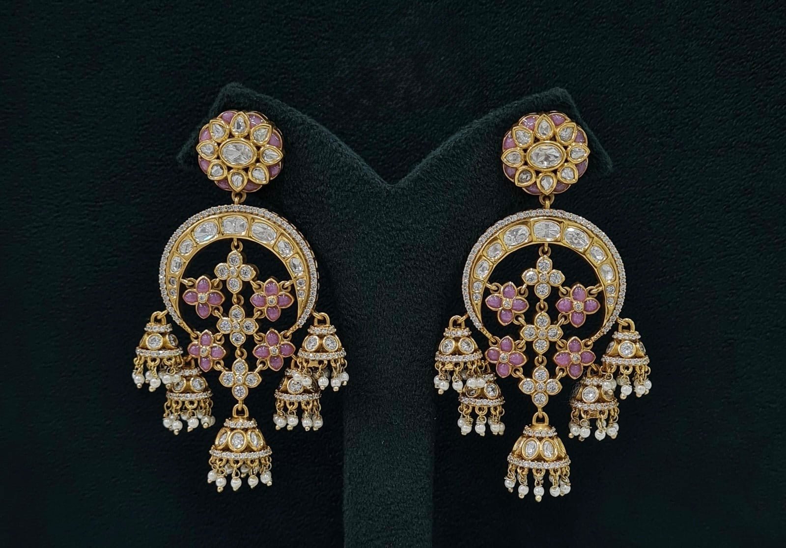 Kundan Earrings 07598 - KRISHNA'S SWETA JEWELLERY