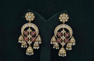 Kundan Earrings 07598 - KRISHNA'S SWETA JEWELLERY