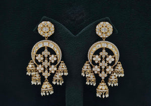 Kundan Earrings 07598 - KRISHNA'S SWETA JEWELLERY