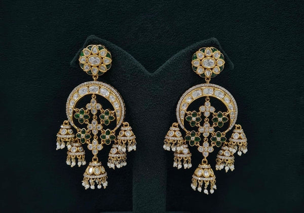 Kundan Earrings 07598 - KRISHNA'S SWETA JEWELLERY