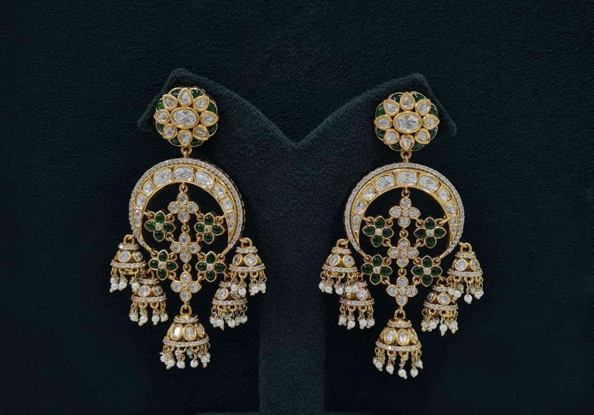 Kundan Earrings 07598 - KRISHNA'S SWETA JEWELLERY