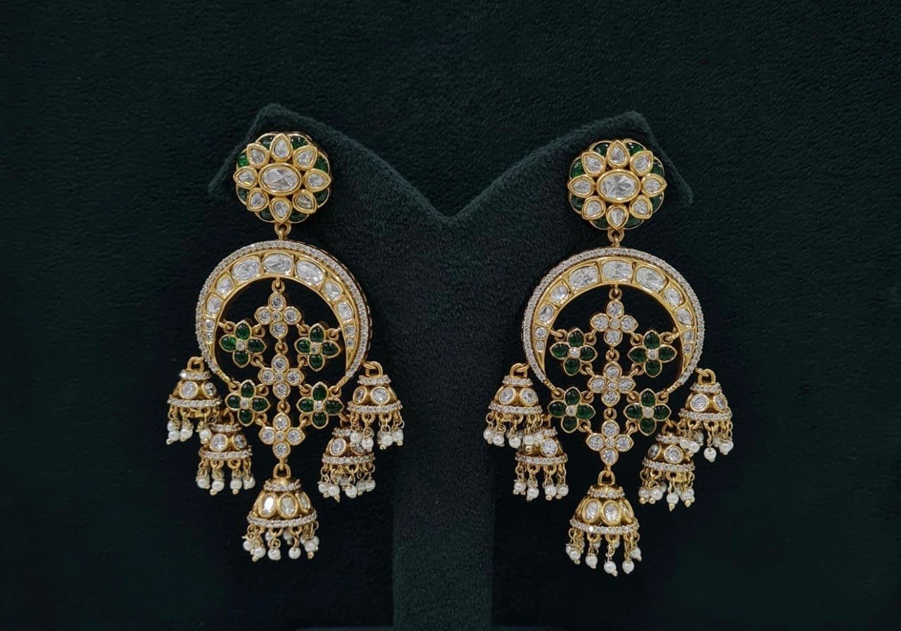 Kundan Earrings 07598 - KRISHNA'S SWETA JEWELLERY