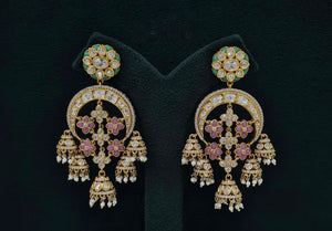 Kundan Earrings 07598 - KRISHNA'S SWETA JEWELLERY