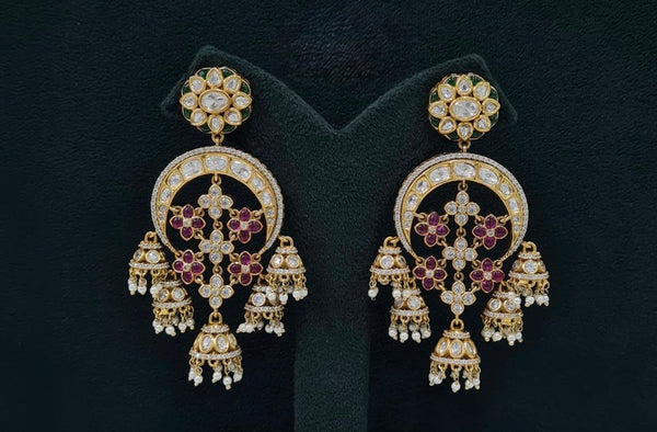 Kundan Earrings 07598 - KRISHNA'S SWETA JEWELLERY