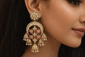 Kundan Earrings 07598 - KRISHNA'S SWETA JEWELLERY
