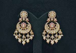 Kundan Earrings 07599 - KRISHNA'S SWETA JEWELLERY