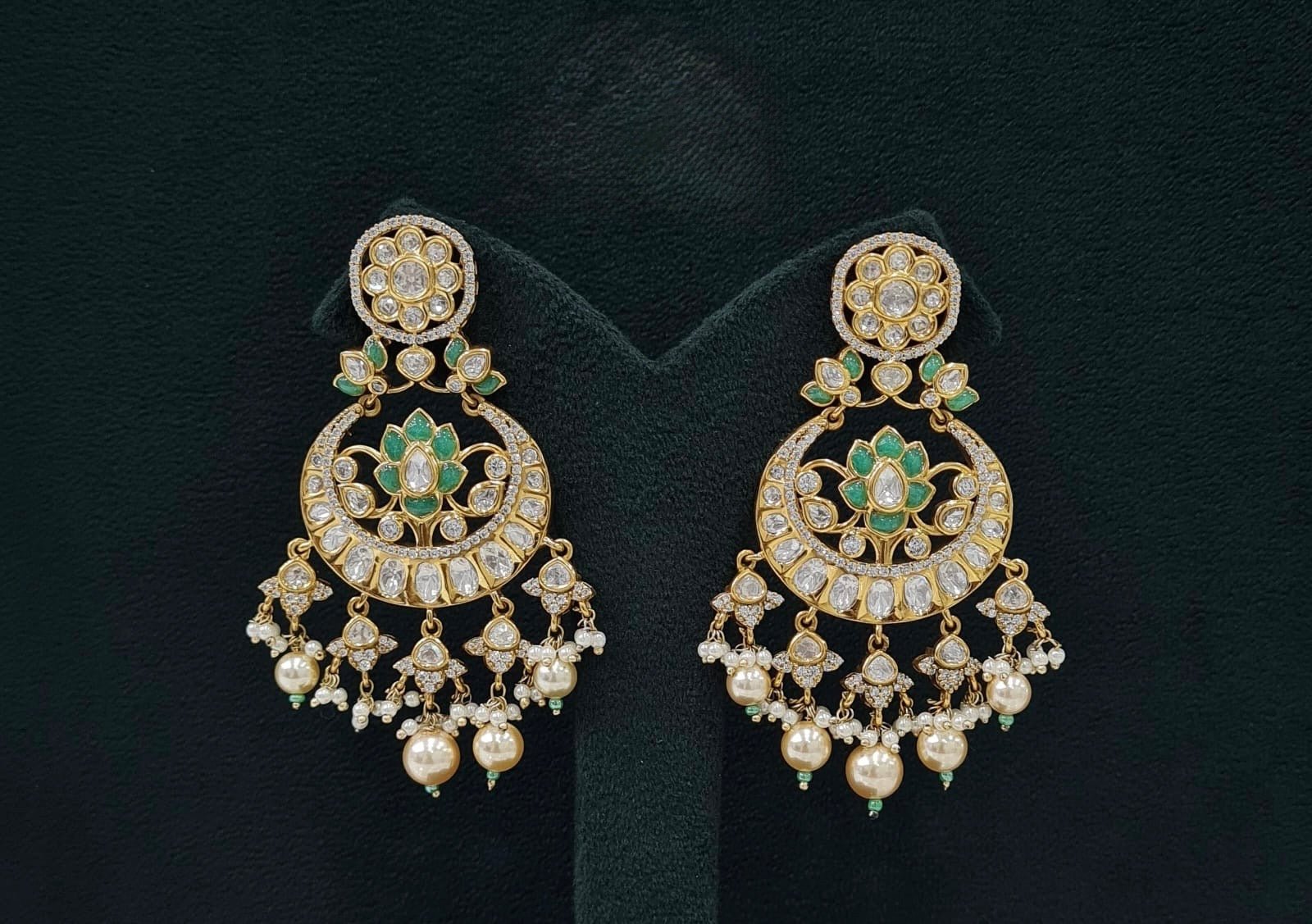 Kundan Earrings 07599 - KRISHNA'S SWETA JEWELLERY