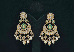 Kundan Earrings 07599 - KRISHNA'S SWETA JEWELLERY