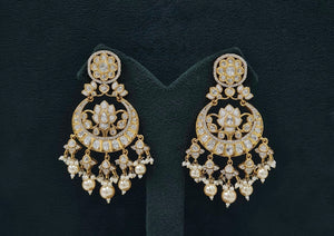 Kundan Earrings 07599 - KRISHNA'S SWETA JEWELLERY