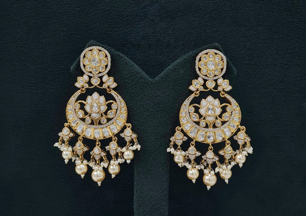 Kundan Earrings 07599 - KRISHNA'S SWETA JEWELLERY