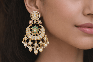 Kundan Earrings 07599 - KRISHNA'S SWETA JEWELLERY