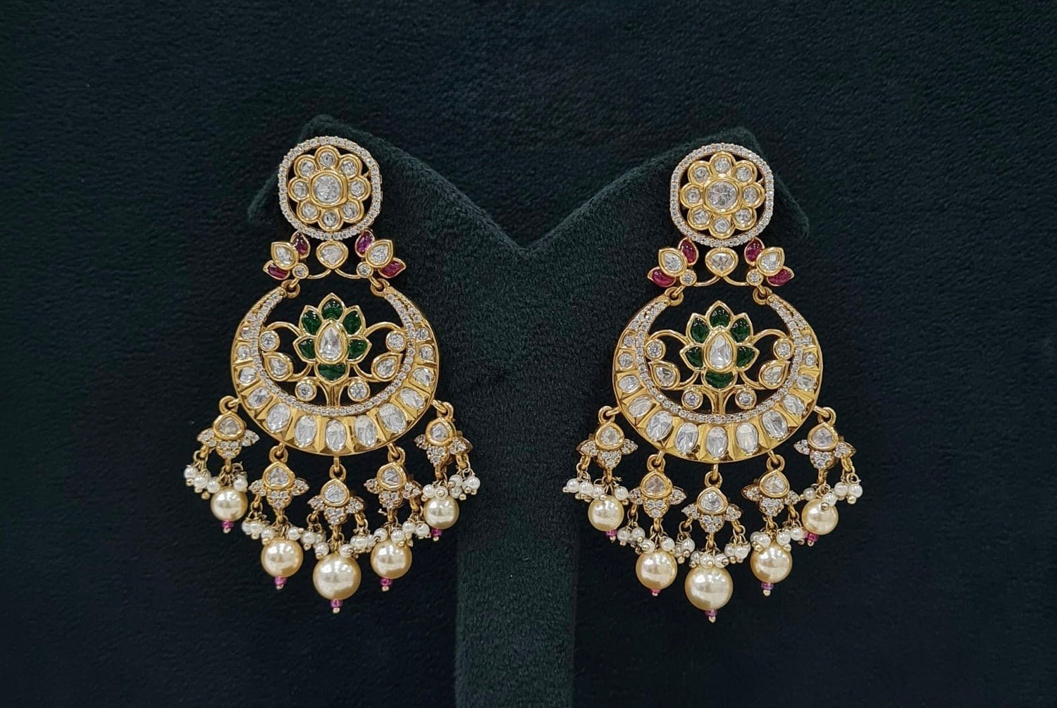 Kundan Earrings 07599 - KRISHNA'S SWETA JEWELLERY