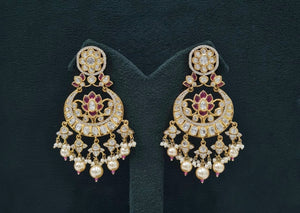 Kundan Earrings 07599 - KRISHNA'S SWETA JEWELLERY