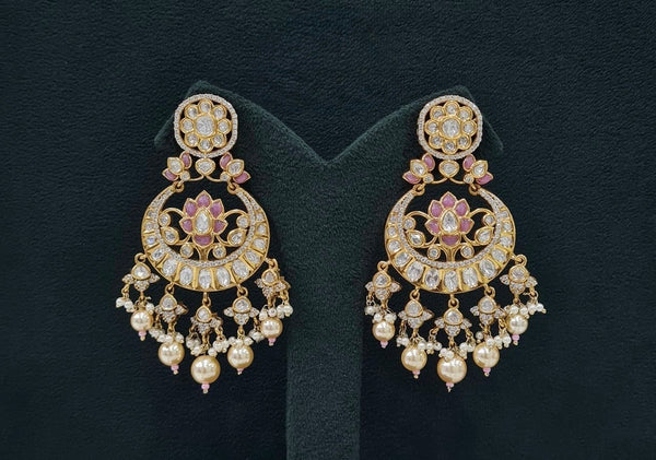 Kundan Earrings 07599 - KRISHNA'S SWETA JEWELLERY