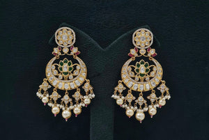 Kundan Earrings 07599 - KRISHNA'S SWETA JEWELLERY