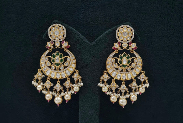 Kundan Earrings 07599 - KRISHNA'S SWETA JEWELLERY