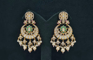 Kundan Earrings 07599 - KRISHNA'S SWETA JEWELLERY