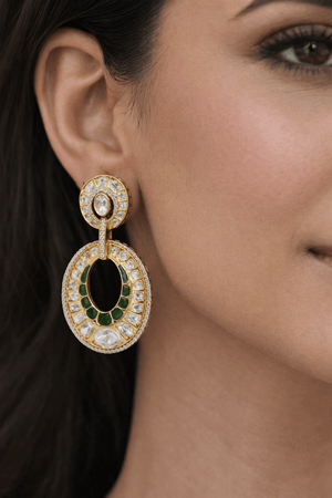 Kundan Earrings 07601 - KRISHNA'S SWETA JEWELLERY