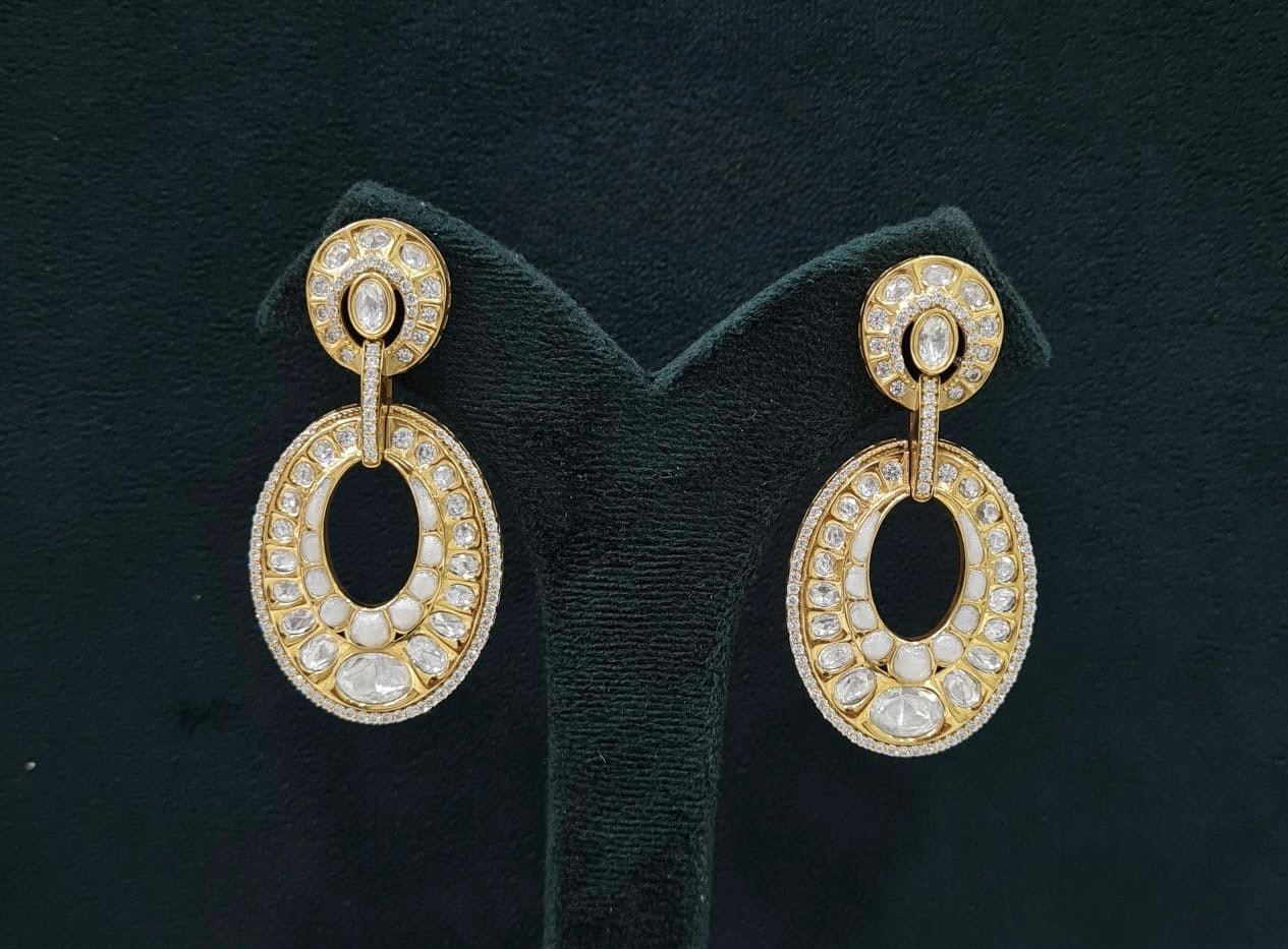 Kundan Earrings 07601 - KRISHNA'S SWETA JEWELLERY