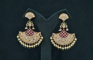 Kundan Earrings 07602 - KRISHNA'S SWETA JEWELLERY