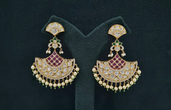 Kundan Earrings 07602 - KRISHNA'S SWETA JEWELLERY