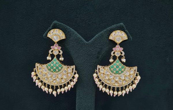 Kundan Earrings 07602 - KRISHNA'S SWETA JEWELLERY