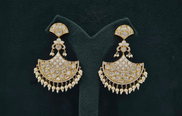 Kundan Earrings 07602 - KRISHNA'S SWETA JEWELLERY