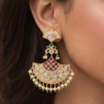 Kundan Earrings 07602 - KRISHNA'S SWETA JEWELLERY