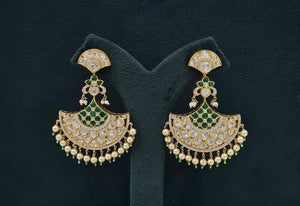 Kundan Earrings 07602 - KRISHNA'S SWETA JEWELLERY