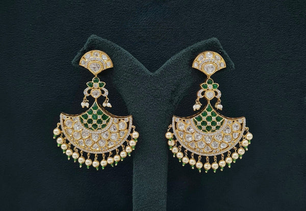 Kundan Earrings 07602 - KRISHNA'S SWETA JEWELLERY