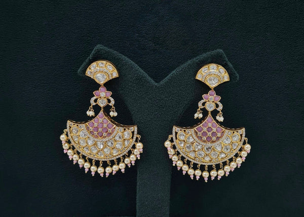 Kundan Earrings 07602 - KRISHNA'S SWETA JEWELLERY
