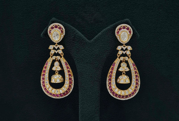 Kundan Earrings 07603 - KRISHNA'S SWETA JEWELLERY
