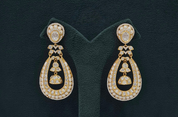 Kundan Earrings 07603 - KRISHNA'S SWETA JEWELLERY