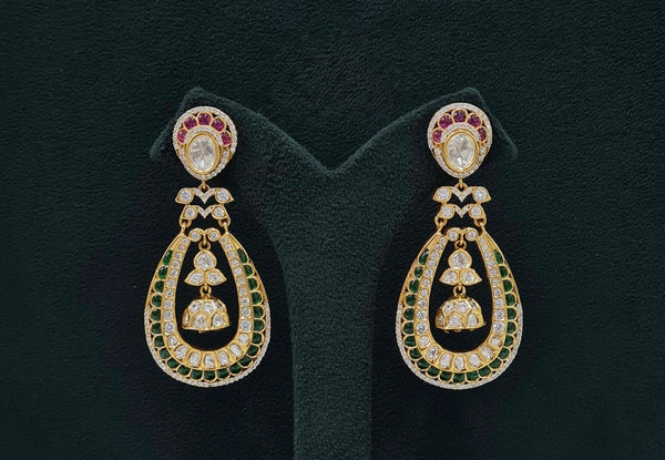 Kundan Earrings 07603 - KRISHNA'S SWETA JEWELLERY
