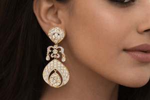 Kundan Earrings 07604 - KRISHNA'S SWETA JEWELLERY
