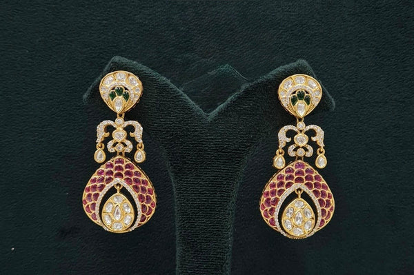 Kundan Earrings 07604 - KRISHNA'S SWETA JEWELLERY