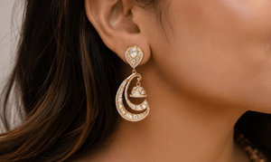Kundan Earrings 07605 - KRISHNA'S SWETA JEWELLERY