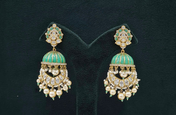 Kundan Earrings 07606 - KRISHNA'S SWETA JEWELLERY