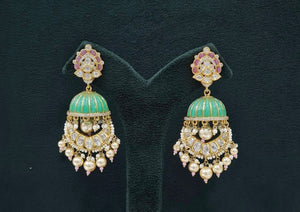 Kundan Earrings 07606 - KRISHNA'S SWETA JEWELLERY