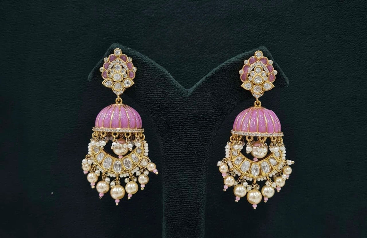 Kundan Earrings 07606 - KRISHNA'S SWETA JEWELLERY