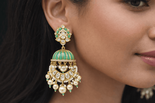 Kundan Earrings 07606 - KRISHNA'S SWETA JEWELLERY
