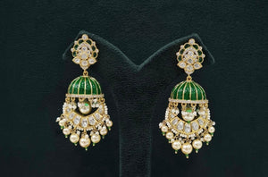 Kundan Earrings 07606 - KRISHNA'S SWETA JEWELLERY