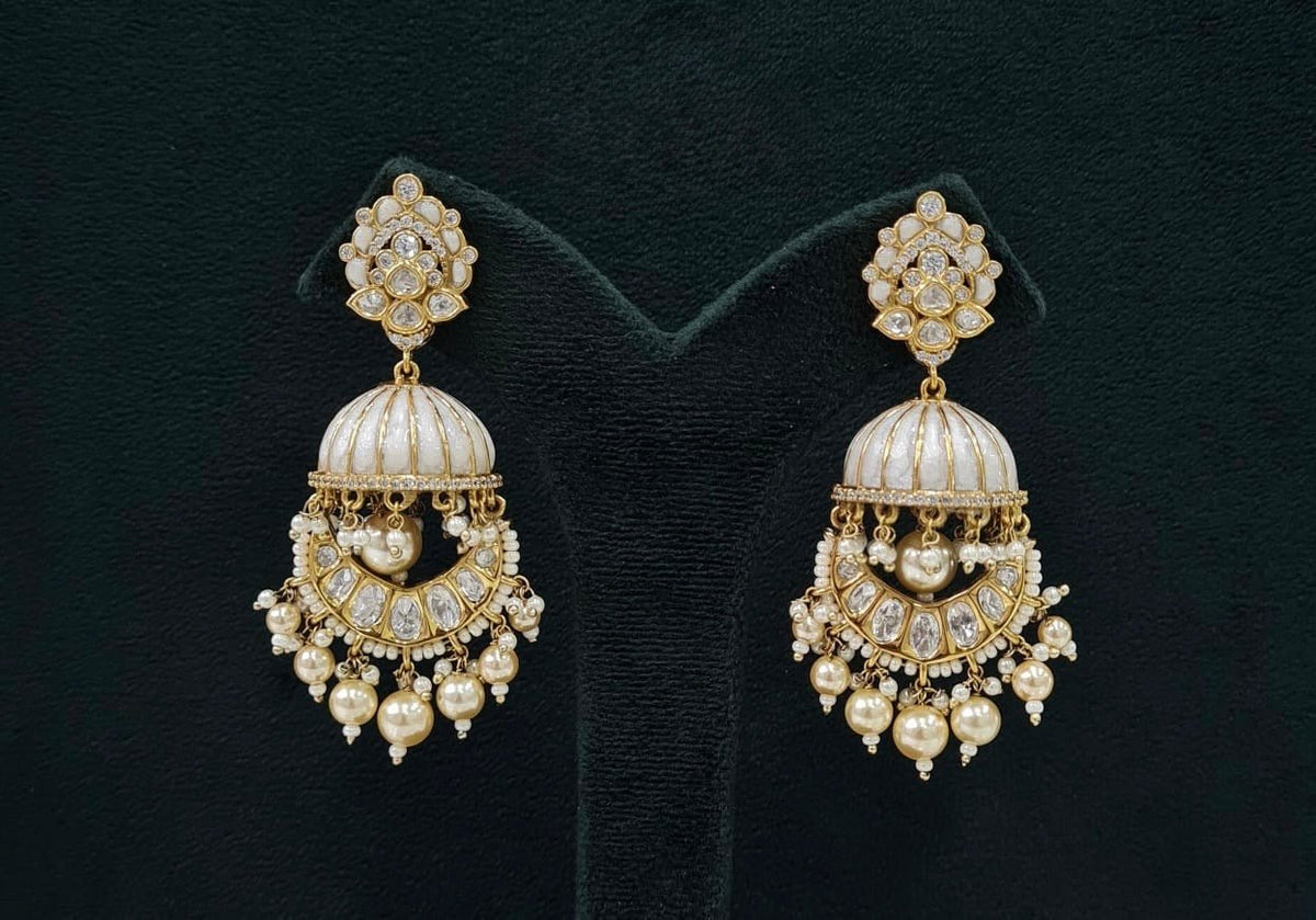 Kundan Earrings 07606 - KRISHNA'S SWETA JEWELLERY