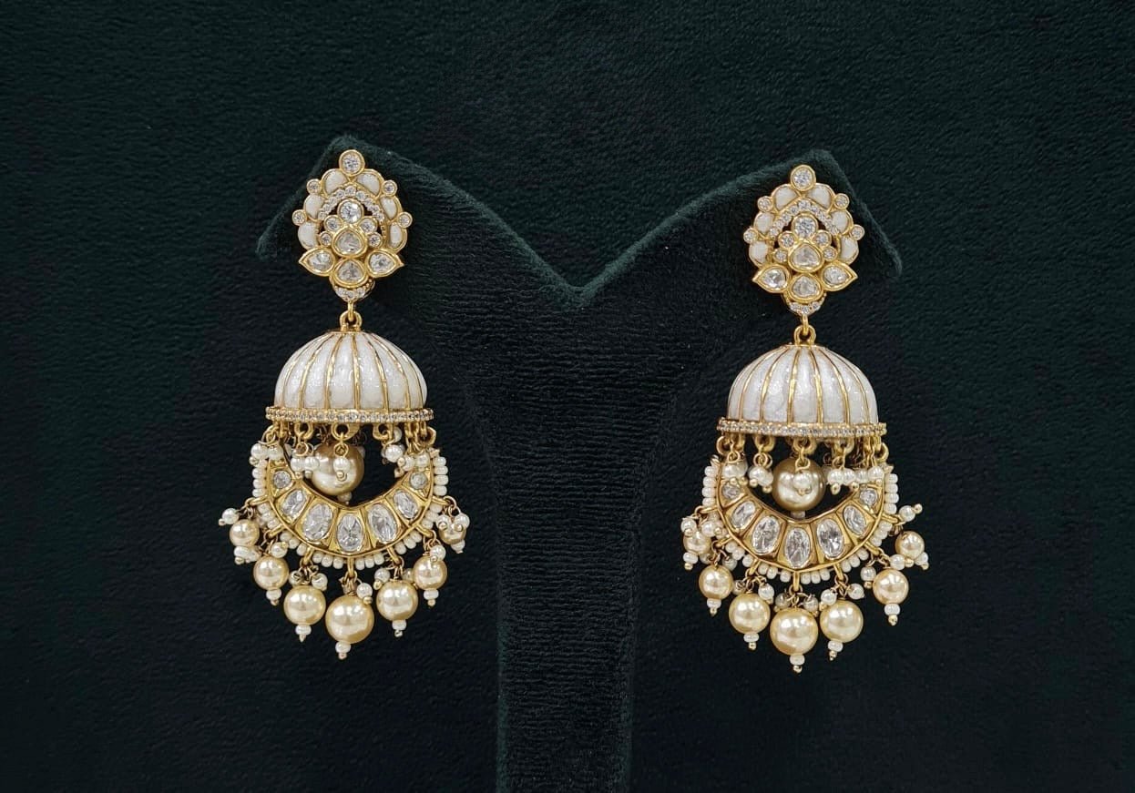 Kundan Earrings 07606 - KRISHNA'S SWETA JEWELLERY
