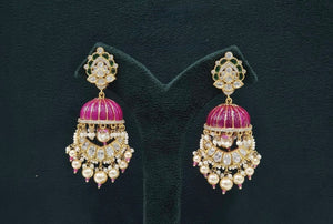 Kundan Earrings 07606 - KRISHNA'S SWETA JEWELLERY