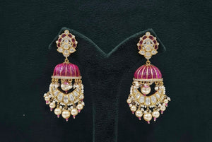Kundan Earrings 07606 - KRISHNA'S SWETA JEWELLERY
