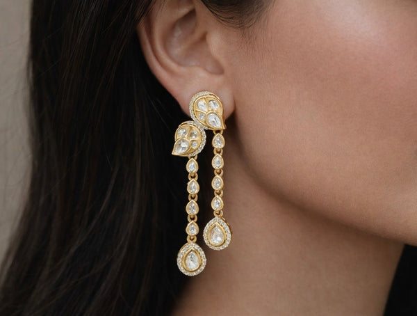 Kundan Earrings 07607 - KRISHNA'S SWETA JEWELLERY